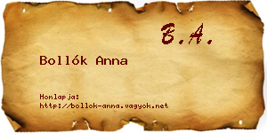 Bollók Anna névjegykártya