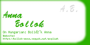 anna bollok business card